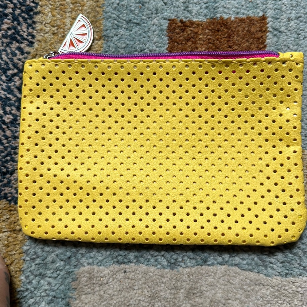 Yellow makeup bag